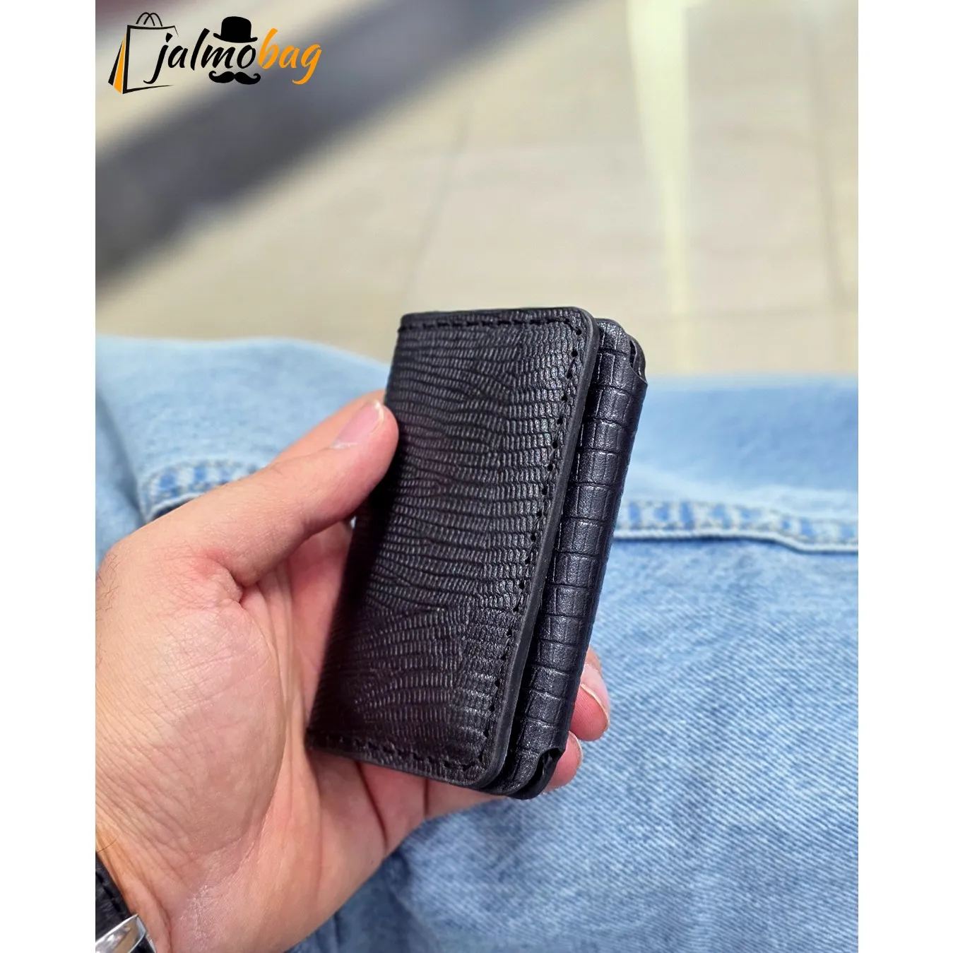 جاکارتی چرم طبیعی دکمه دار — تصویر ۵