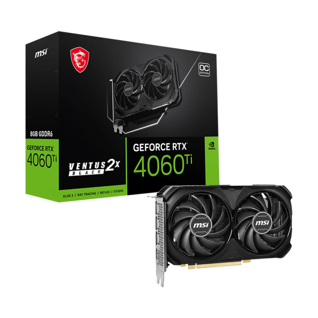 کارت گرافیک ام اس آی GeForce RTX 4060 Ti Ventus 2X Black 8GB OC
