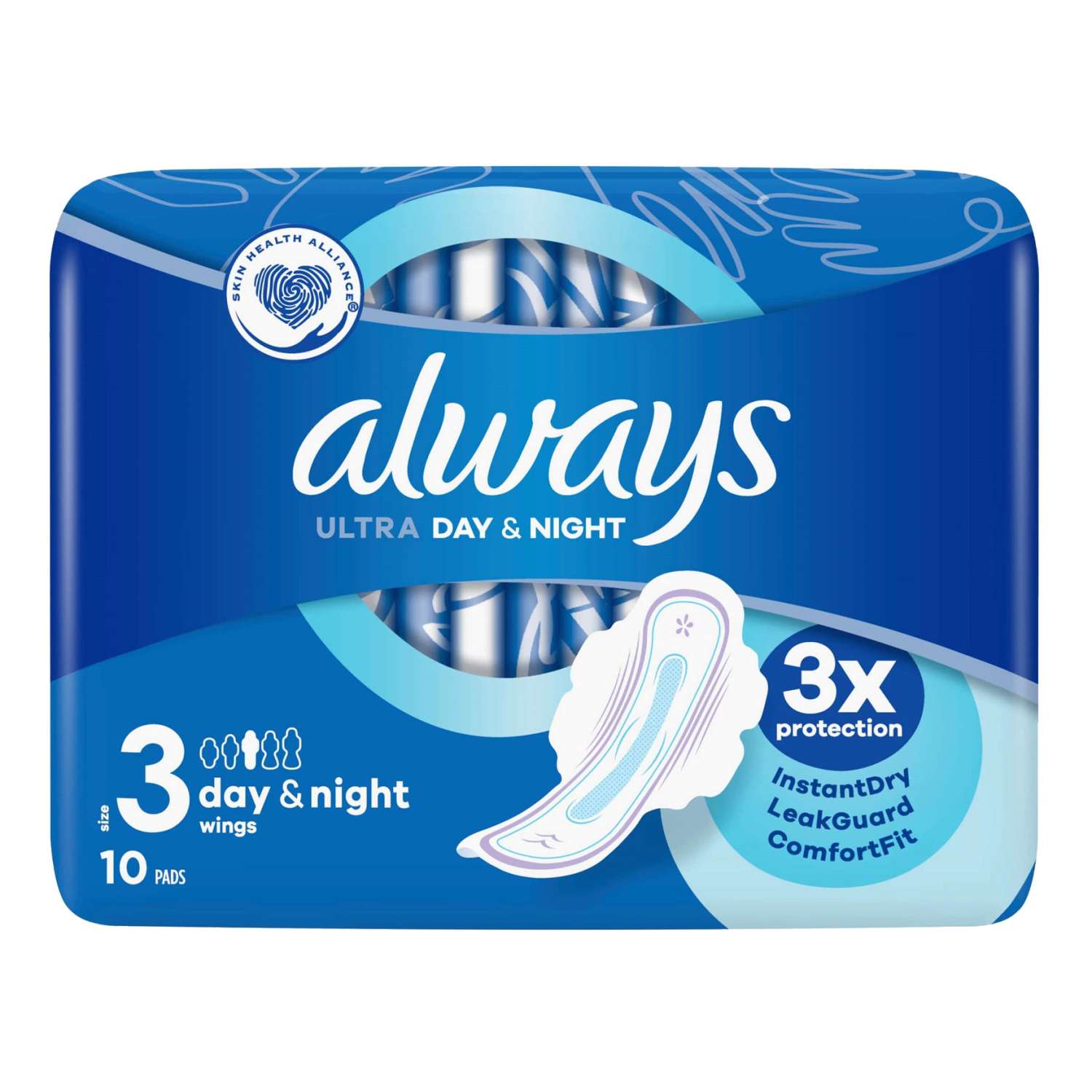 نوار بهداشتی آلویز مدل الترا شب و روز بسته10تایی always ultra day and night