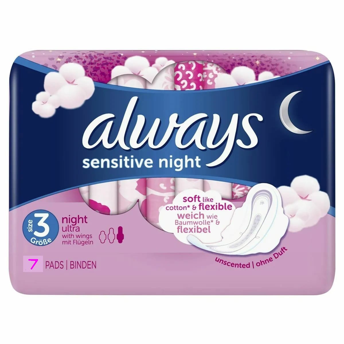 نوار بهداشتی آلویز مدل سنستیو شب always sensitive night