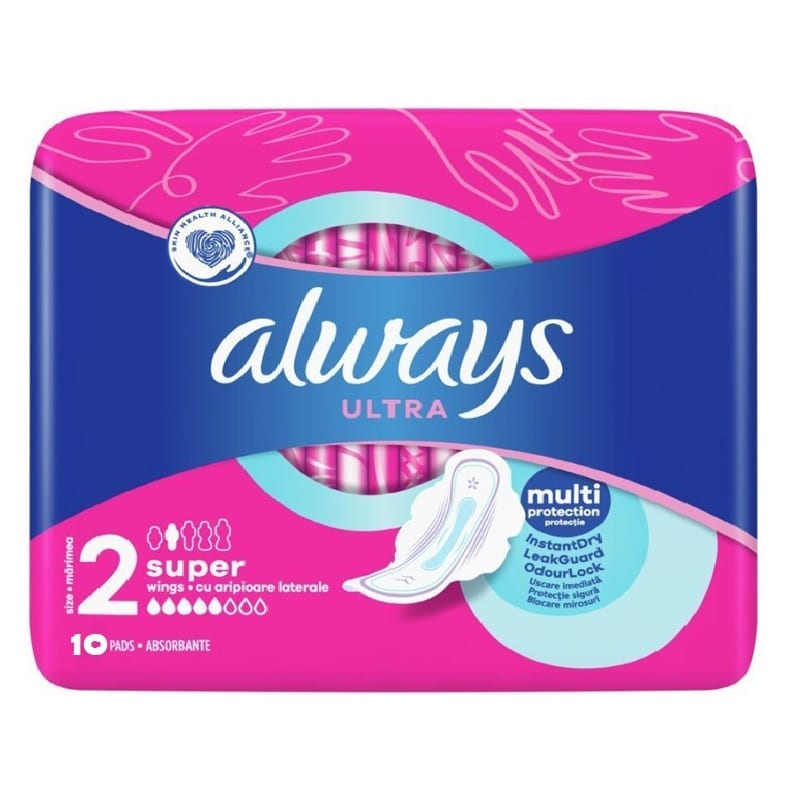 نوار بهداشتی آلویز مدل الترا بنفش سوپر بسته10تاییalways ultra