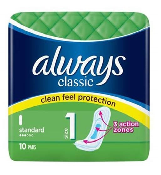 نوار بهداشتی آلویز مدل کلاسیک سبز بسته10تاییalways classic