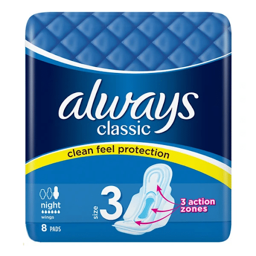نوار بهداشتی آلویز مدل کلاسیک آبی بسته8تاییalways classic