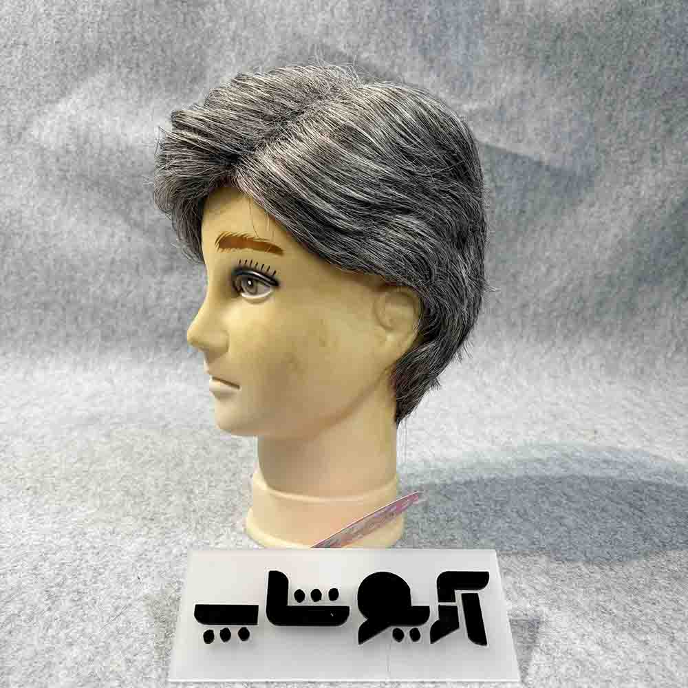 کلاه گیس مردانه جو گندمی با 70 درصد موی سفید و ظاهر طبیعی — تصویر ۵