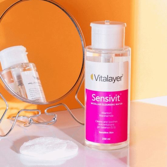 محلول پاک کننده آرایش چشم و صورت میسلار واتر سنسی ویت ویتالیر 250 میل SENSIVIT MICELLAR CLEANSING WATER