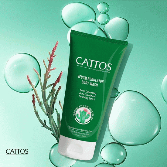 شامپو بدن آنتی آکنه پوست چرب کاتوس 200 میل CATTOS SEBUM REGULATOR BODY WASH