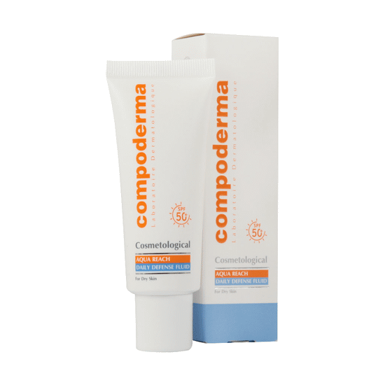 کرم ضد آفتاب بیرنگ آکوا ریچ پوست خشک کامپودرما 40 میل COMPODERMA AQUA REACH DAILY DEFENSE FLUID