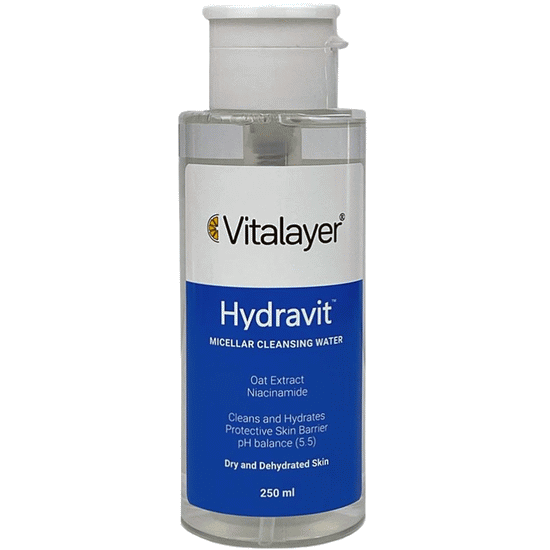 میسلار واتر پمپی هیدراویت پوست خشک ویتالیر 250 میل VITALAYER HYDRAVIT MICELLAR CLEANSING WATER