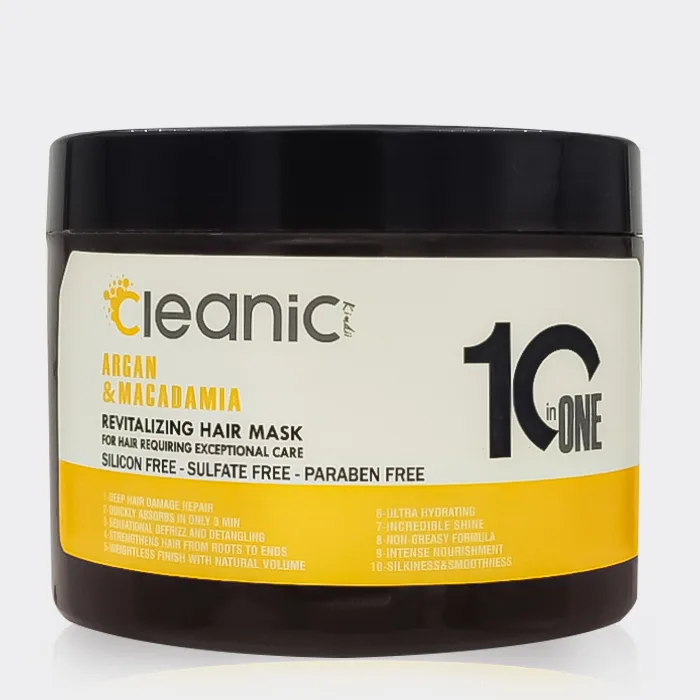 ماسک مو بدون سولفات آرگان و ماکادمیا کلینیک کیندی Cleanic Kindii Argan & Macadamia Hair Mask 500ml — تصویر ۲