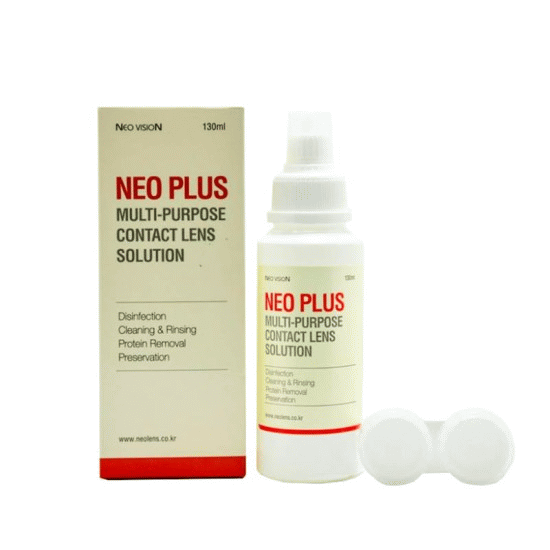 محلول شستشوی لنز نئو پلاس همراه با جا لنزی NEO PLUS MULTI-PURPOSE CONTACT LENS SOLUTION
