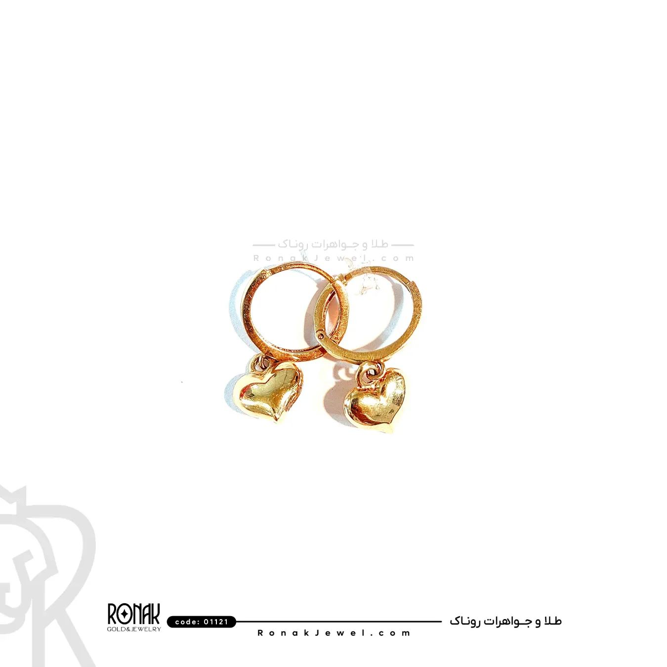 گوشواره دو قلب مینیمال کد01121