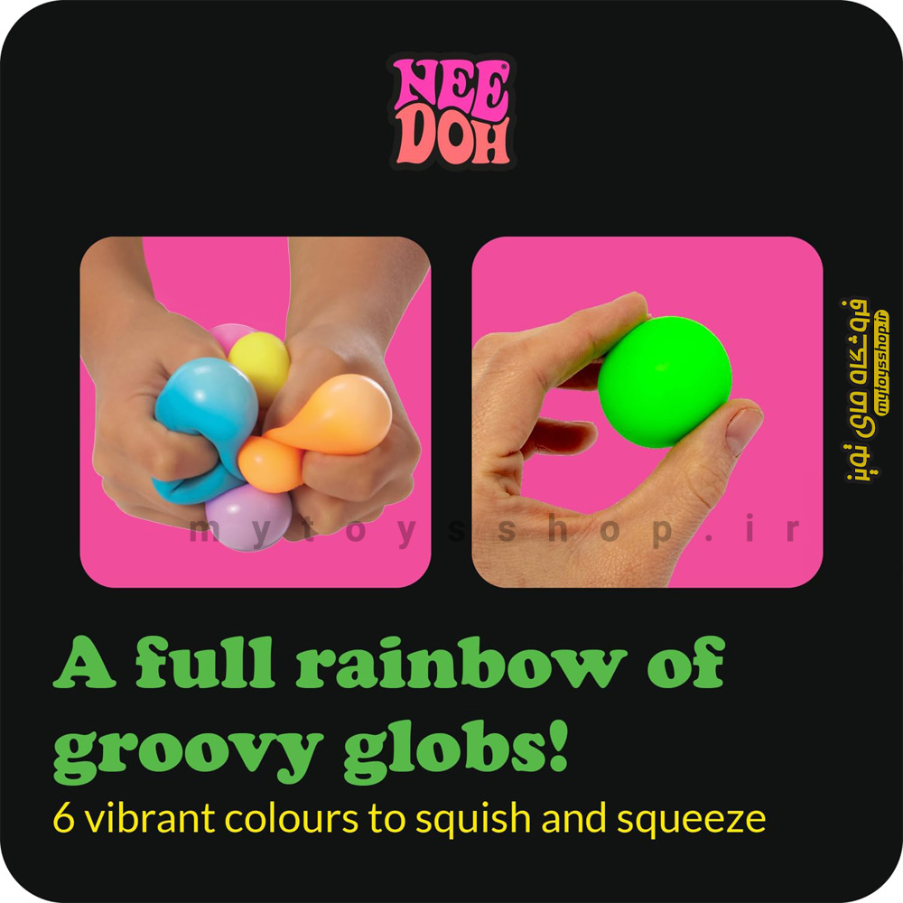 فیجت اسکویشی نیدو رنگین کمانی 6 عددی Nee Doh RAINBOH — تصویر ۴