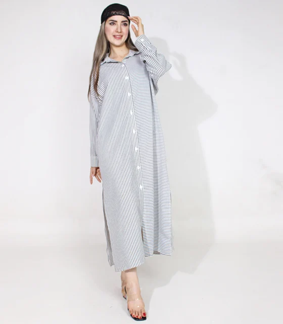 پیراهن بلند چاکدار کد 4570