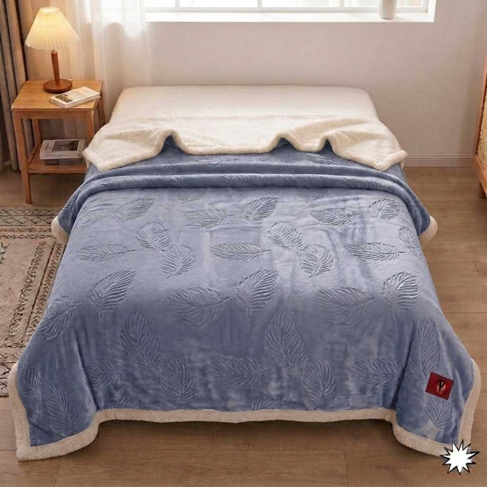 پتو مسافرتی چهارفصل برگی پشت گوسفندی(تدی) دونفره — تصویر ۶