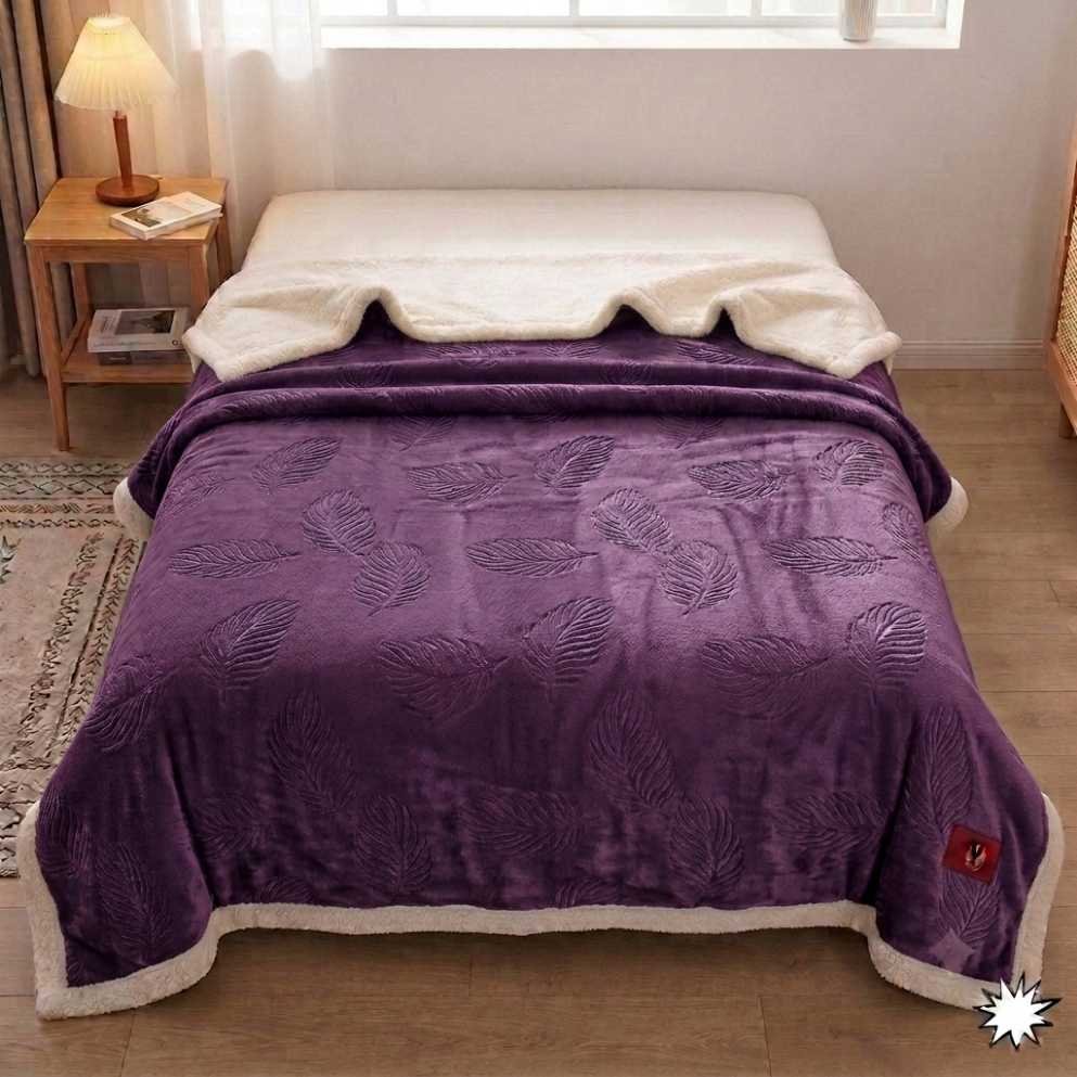 پتو مسافرتی چهارفصل برگی پشت گوسفندی(تدی) دونفره — تصویر ۷