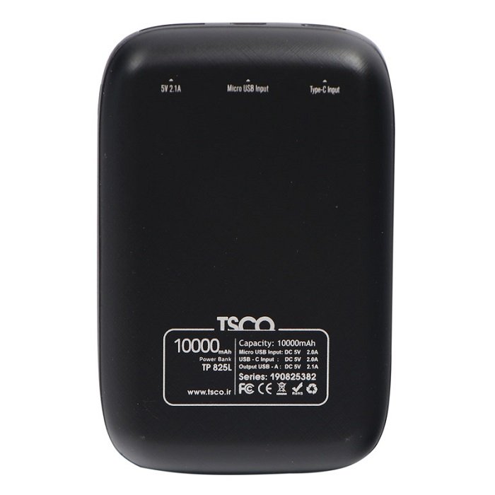 پاور بانک تسکو مدل TP 825L با ظرفیت 10000mAh — تصویر ۵