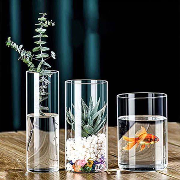 گلدان دکوری شیشه ای استوانه ای کد 1215 — تصویر ۳