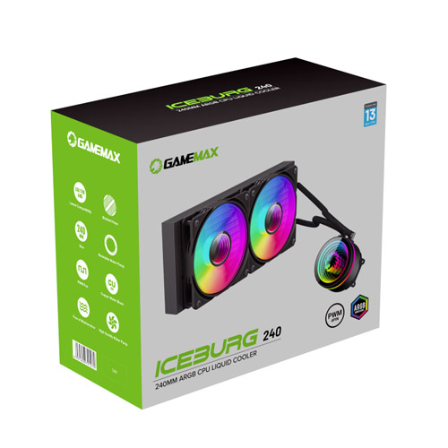 خنک کننده مایع پردازنده گیم مکس IceBurg 240 Infinity Black — تصویر ۲