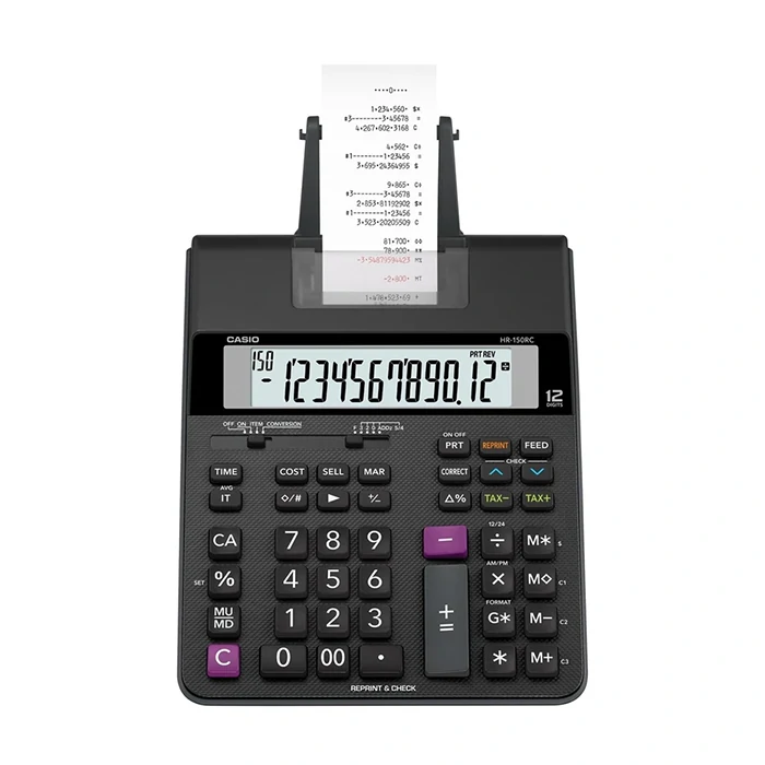 ماشین حساب کاسیو مدل HR-150RC چاپی — تصویر ۲