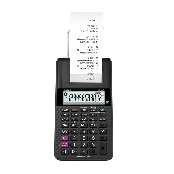 ماشین حساب کاسیو مدل HR-8RC-BK چاپی