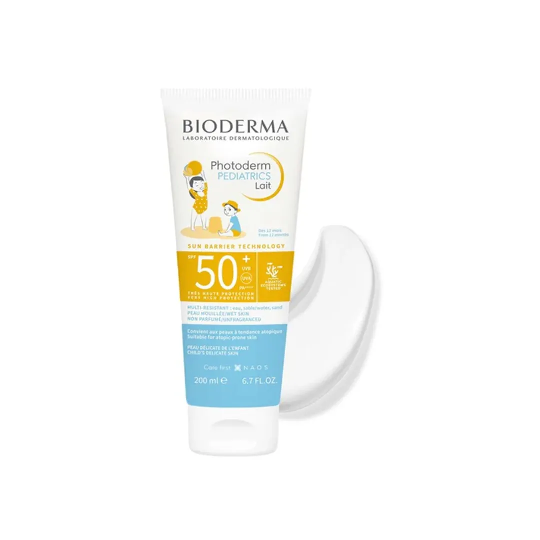 ضد آفتاب کودک بایودرما Photoderm PEDIATRICS Lait SPF50 حجم 200 میلی لیتری — تصویر ۴