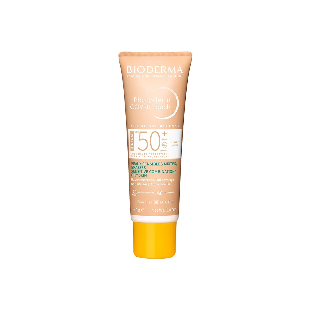 ضد آفتاب رنگی بایودرما Photoderm COVER Touch MINERAL SPF50 حجم 40 گرمی — تصویر ۲