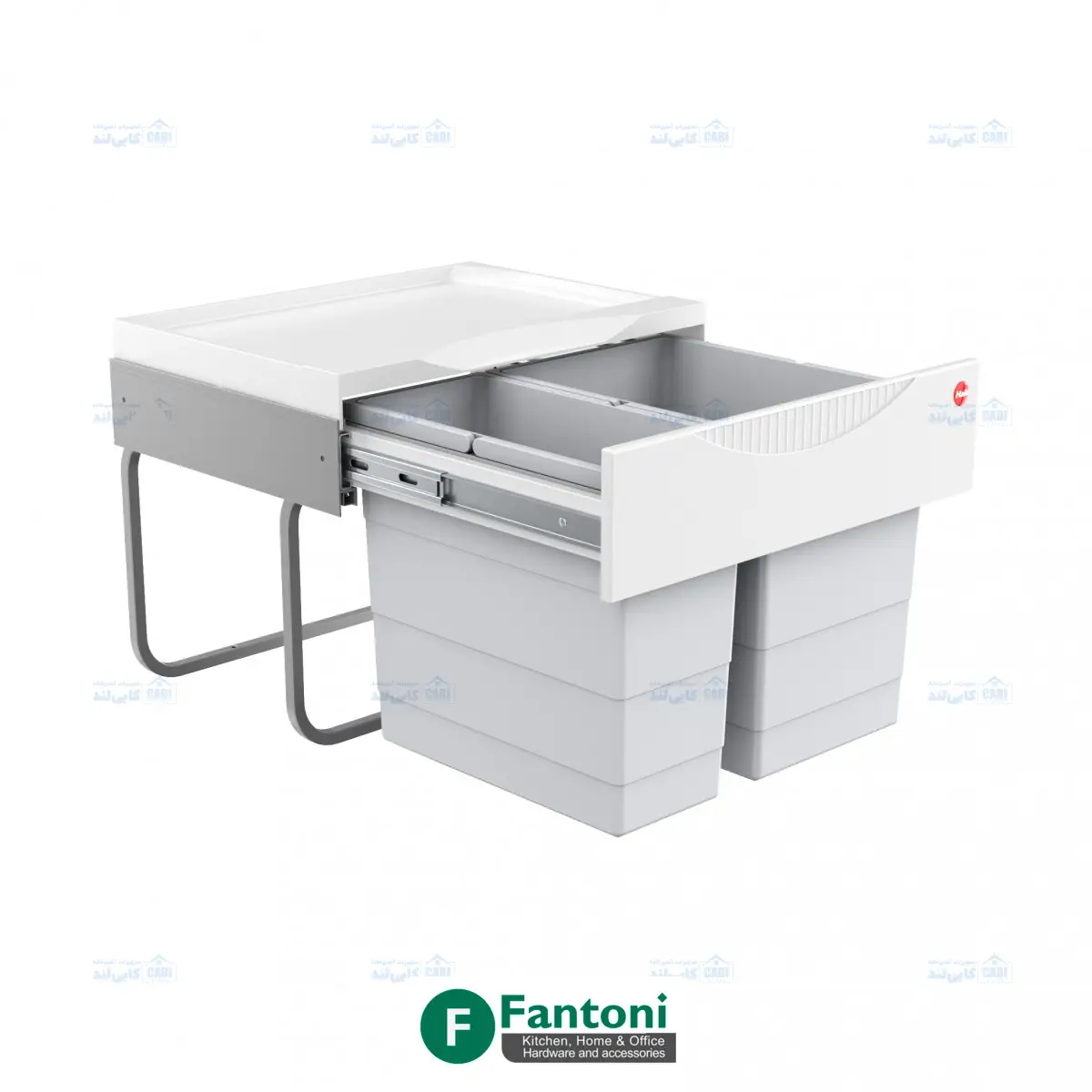 سطل چند منظوره توکار متصل به کف هایلو کد 364470 جهت یونیت عرض 500mm فانتونی Q150 — تصویر ۵
