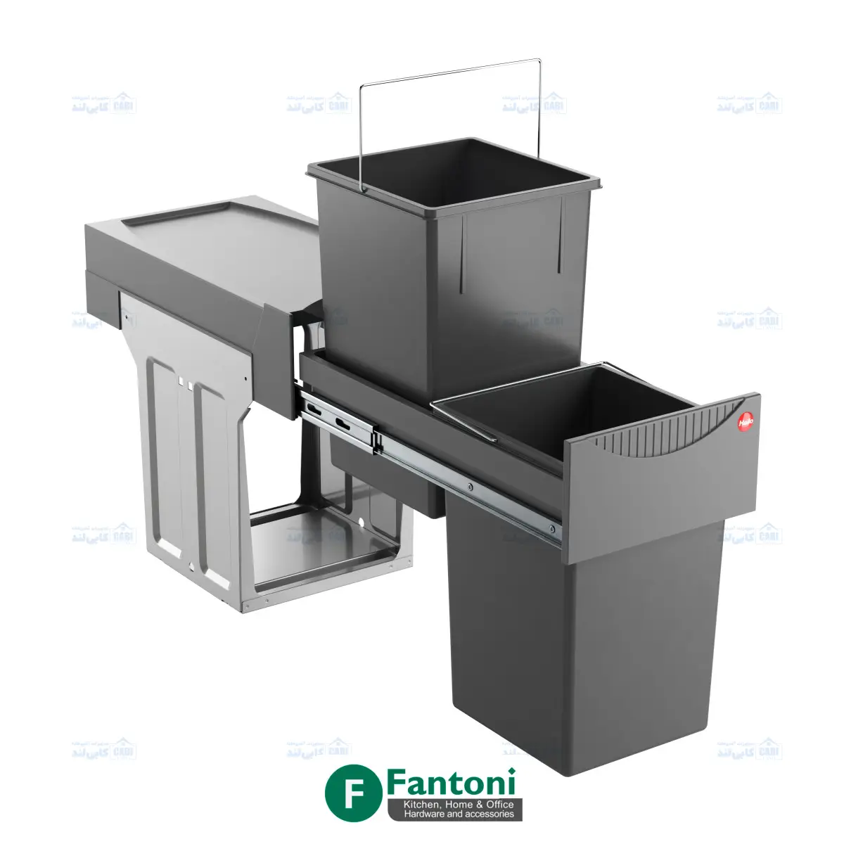 سطل چند منظوره توکار متصل به کف هایلو کد 366610 جهت یونیت عرض 300mm فانتونی Q130 — تصویر ۵