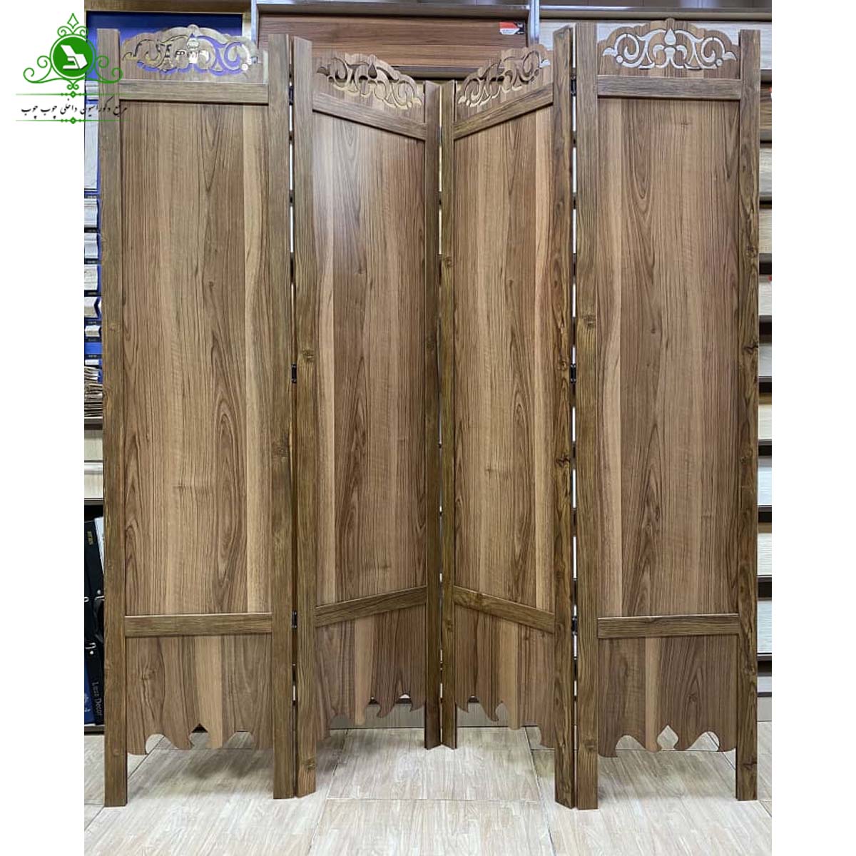 پاراوان ساده گردویی روشن