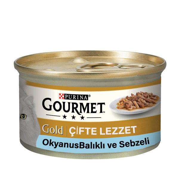 کنسرو گربه مضاعف ماهی و سبزیجات گورمت – OkyanusBalıklı