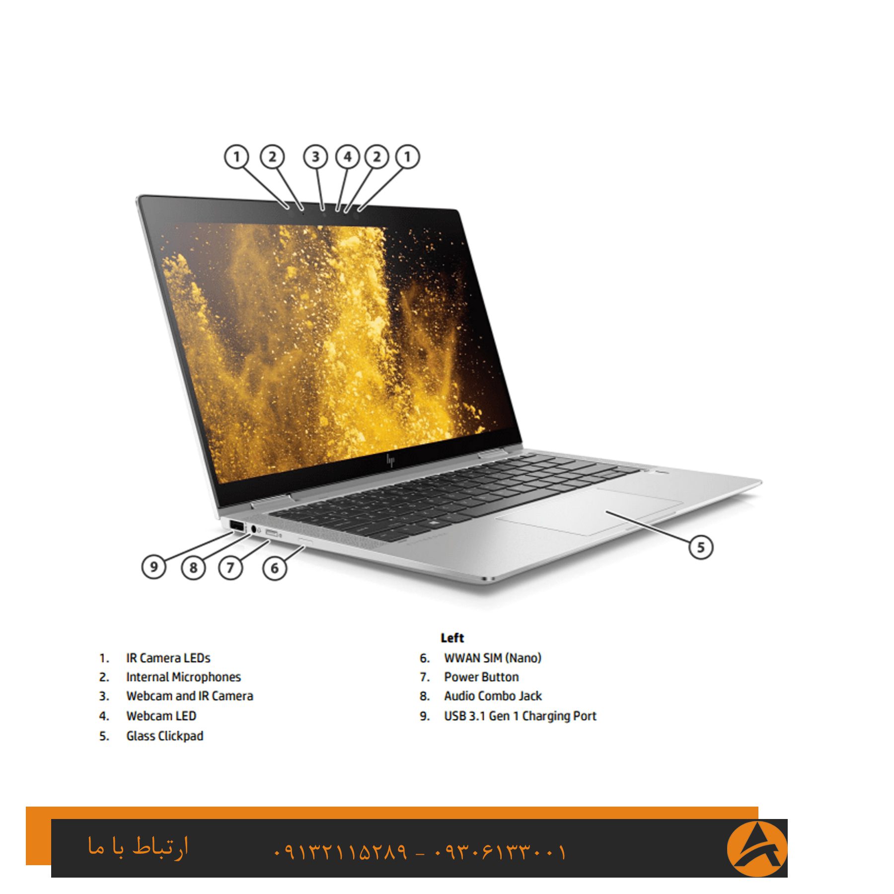 لپ تاپ اپن باکس اچ پی مدل HP ELITEBOOK X360 1030 G7 TOUCH – i5 8G 256 SSD INTEL