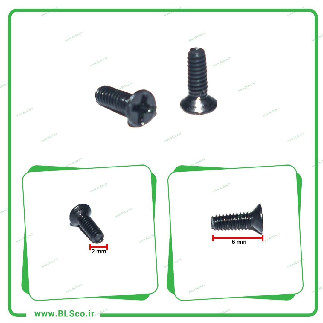 پیچ لپ تاپ سایز 2X6 (بسته 10 عددی) — تصویر ۲