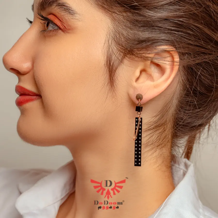 گوشواره استیل رزگولد E26
