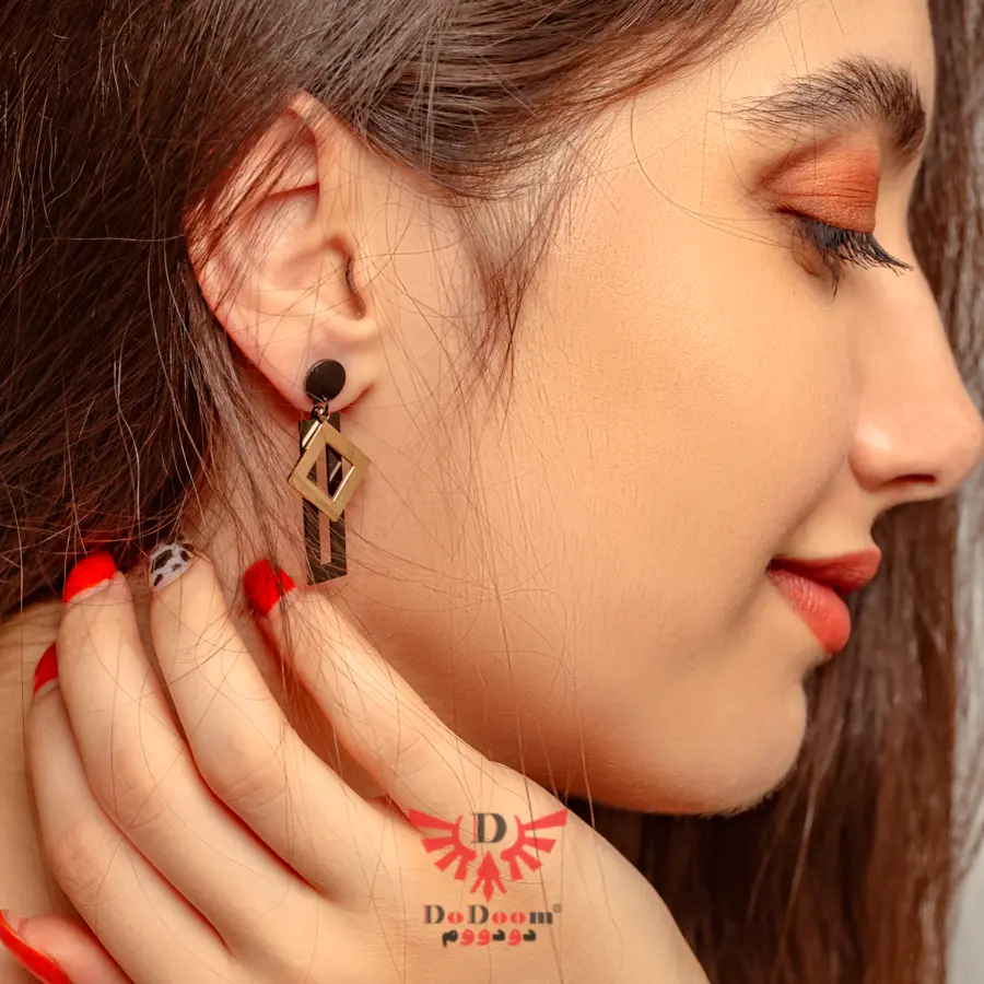 گوشواره استیل رزگولد E25