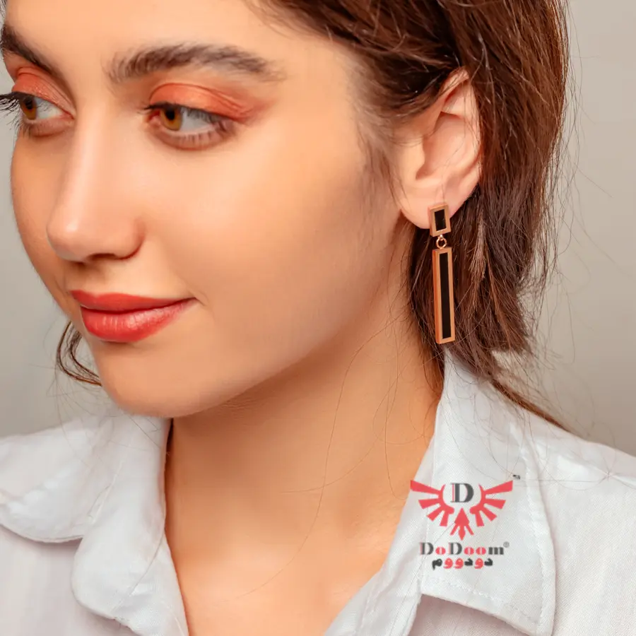 گوشواره استیل رزگولد E23