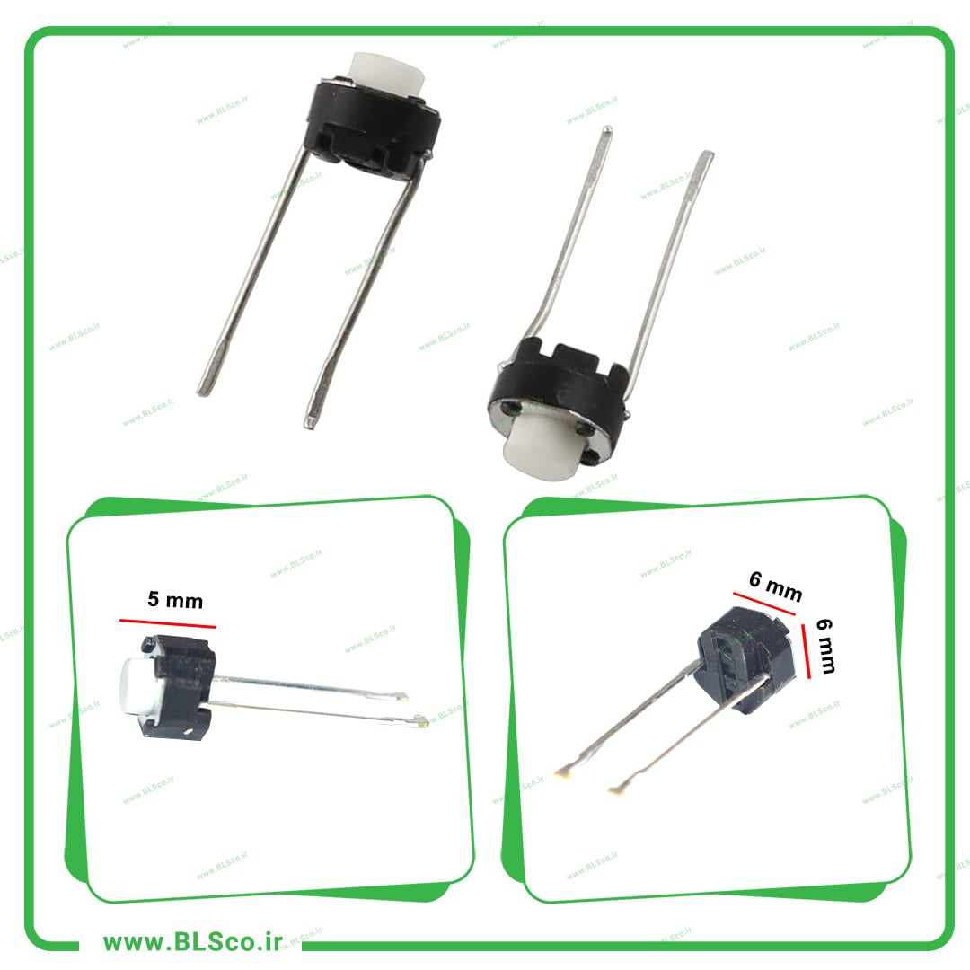 میکرو سویچ(تک سویچ) 6x6mm ارتفاع سویچ از کف 4.5mm (4پین) کد 2023 — تصویر ۳