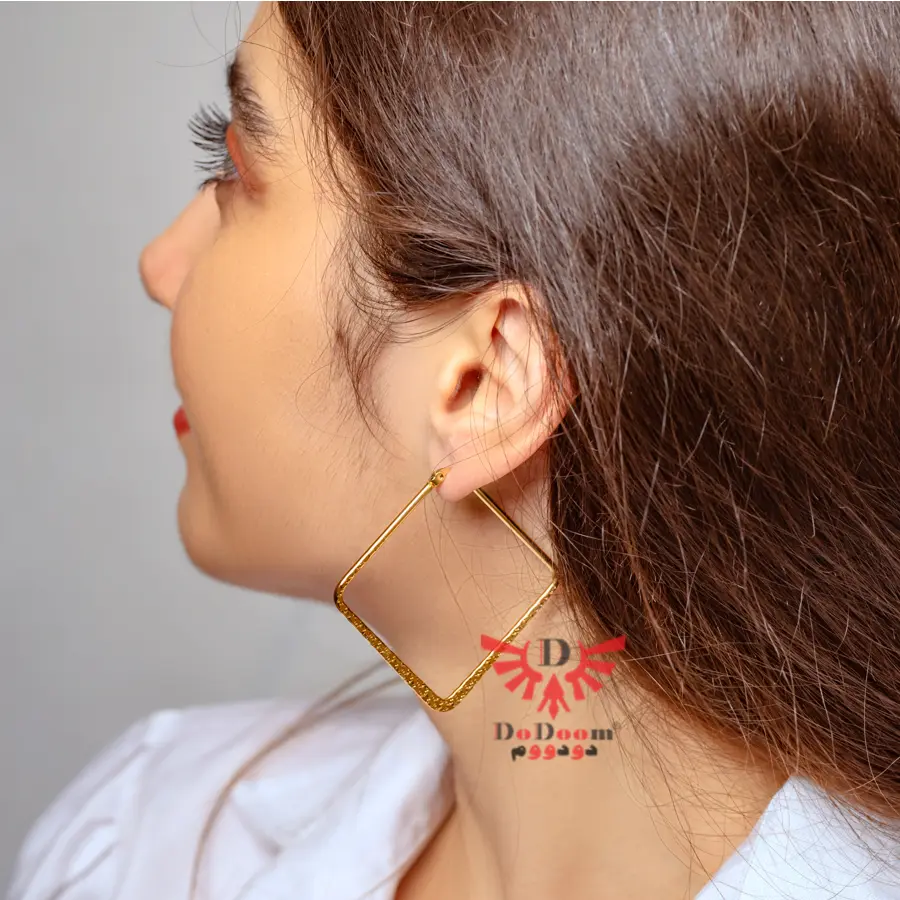 گوشواره استیل لوزی – E9 — تصویر ۲