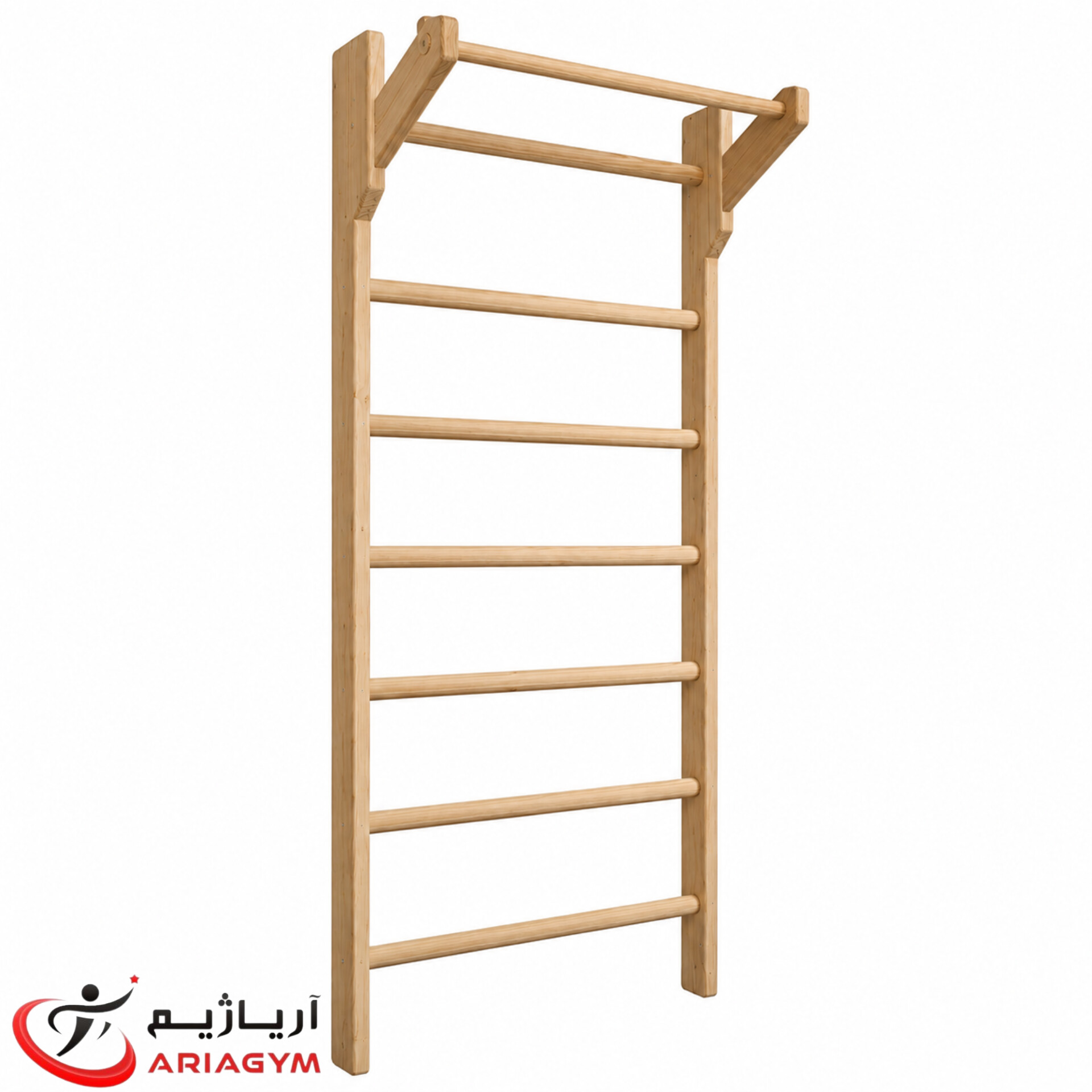 نردبان ژیمناستیک کلاس B مدل پلای وود با پایه 35 میل روس 8 پله تک میله — تصویر ۲