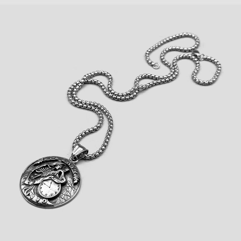 پلاک و گردنبند استیل اسکلتی مدل Liberty Coin کد Njd-874d2 — تصویر ۳