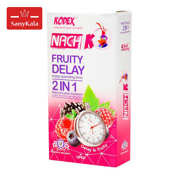 کاندوم تاخیری ناچ کدکس مدل Fruity Delay بسته 12 عددی — تصویر ۲