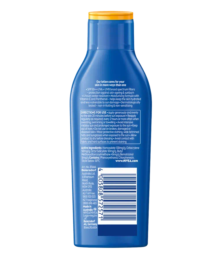 لوسیون ضد آفتاب نیوا NIVEA SPF50 رطوبت رسانی بسیار بالا به پوست — تصویر ۳