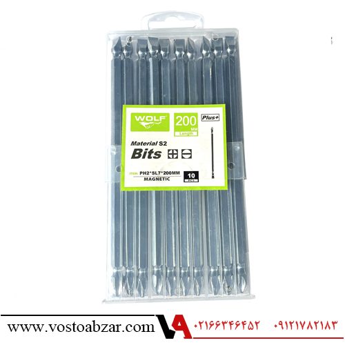نوک پیچ گوشتی یکسر دو سو یکسر چهارسو ولف سایز 20 سانت — تصویر ۳