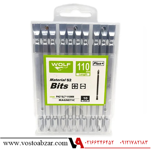نوک پیچ گوشتی یکسر دو سو یکسر چهارسو ولف سایز 11 سانت — تصویر ۳