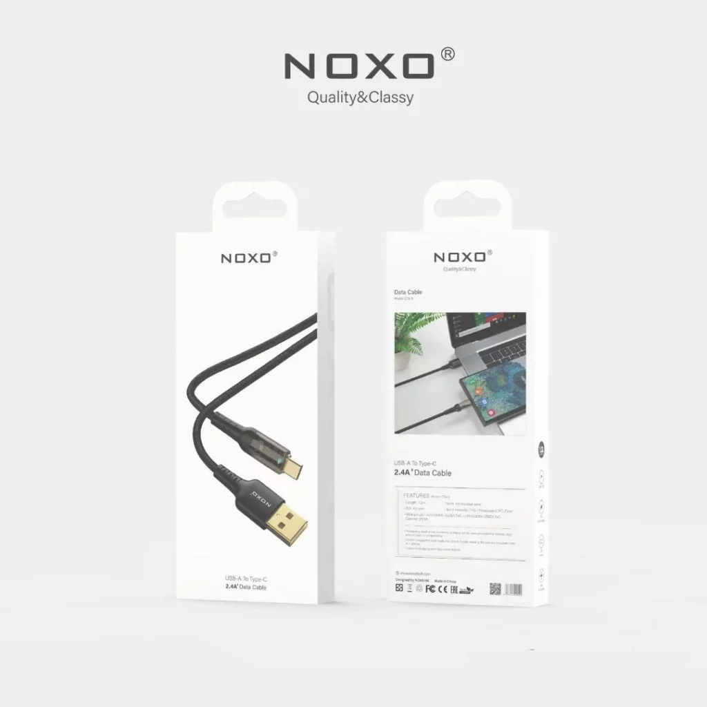کابل تبدیل USB-A به Type-C نوکسو مدل CN-3 طول 1.2 متر — تصویر ۳