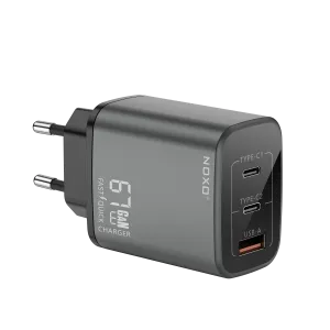 شارژر دیواری ۱۰۰ وات نوکسو مدل CHN-P-3 با ۴ پورت USB-C و USB-A، پشتیبانی از PD و QC3.0 (EU Pin) و فناوری GaN — تصویر ۵