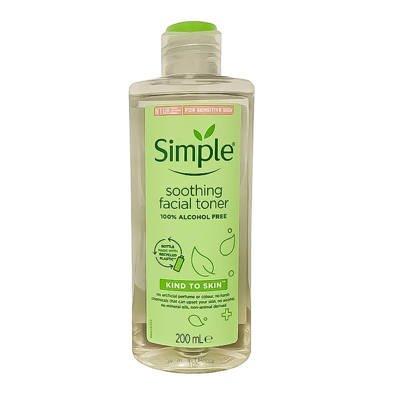 تونر پاک کننده صورت چرب و خشک سیمپل مدل سوتینگ {SIMPLE} 200 ml