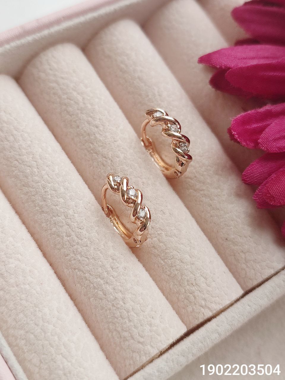 گوشواره حلقه ای پیچکی مارک ژوپینگ کیفیت عالی رنگ ثابت کد 1616602