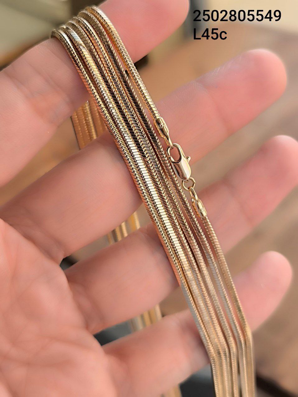 زنجیر ماری مارک ژوپینگ طرح مکعبی کیفیت عالی رنگ ثابت طول 45 سانتی متر کد 1415235