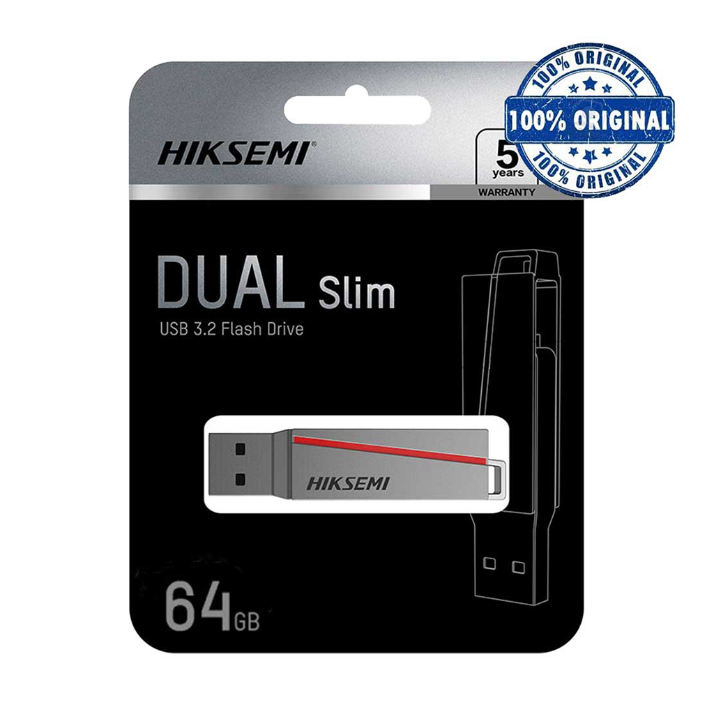 فلش مموری 64 گیگابایتی هایکسمی مدل HIKSEMI SLIM E307C 64G USB3.2 رنگ خاکستری — تصویر ۵