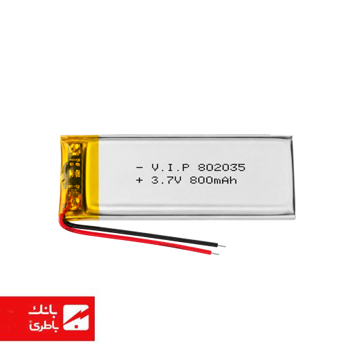 باتری لیتیوم پلیمر 802035 ظرفیت 800 میلی آمپر ساعت